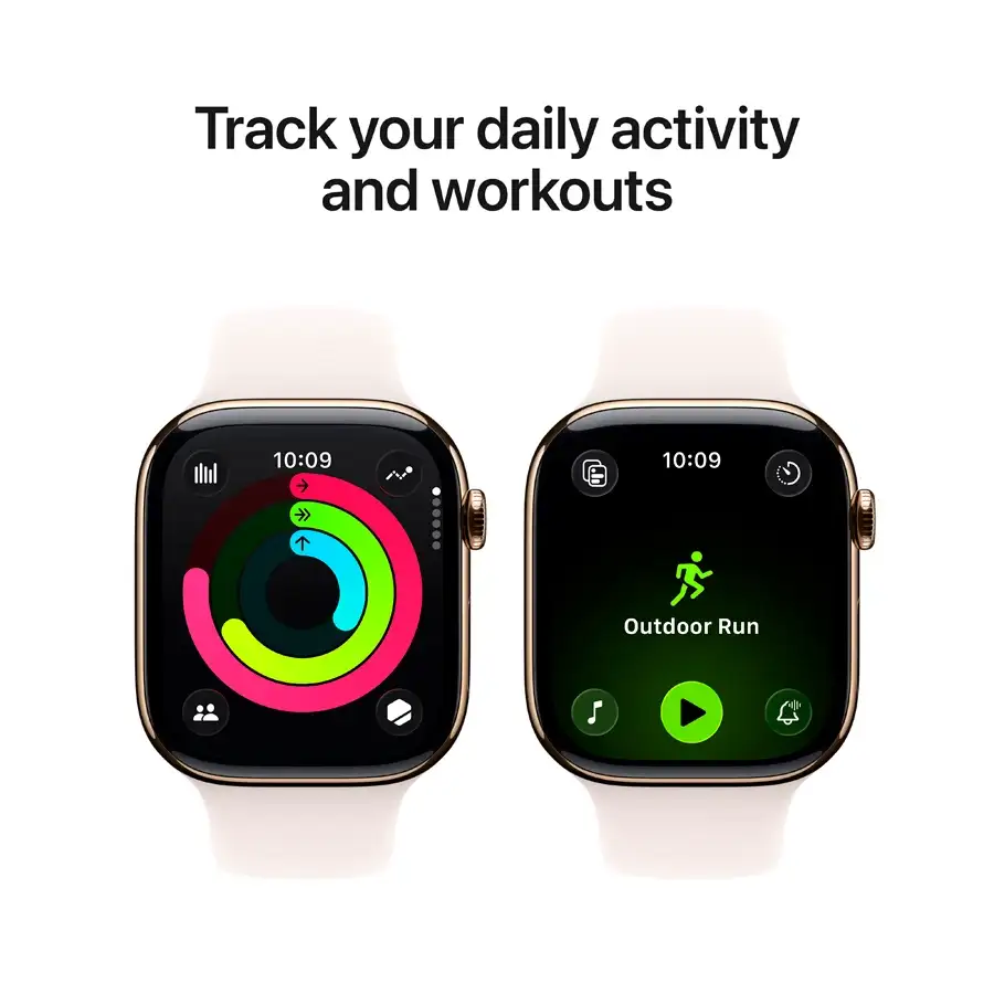 Apple Watch Series 11 GPS + Cellular, 46mm, Rose Gold Aluminium, Light Blush Sport Band, S/M — Image №4