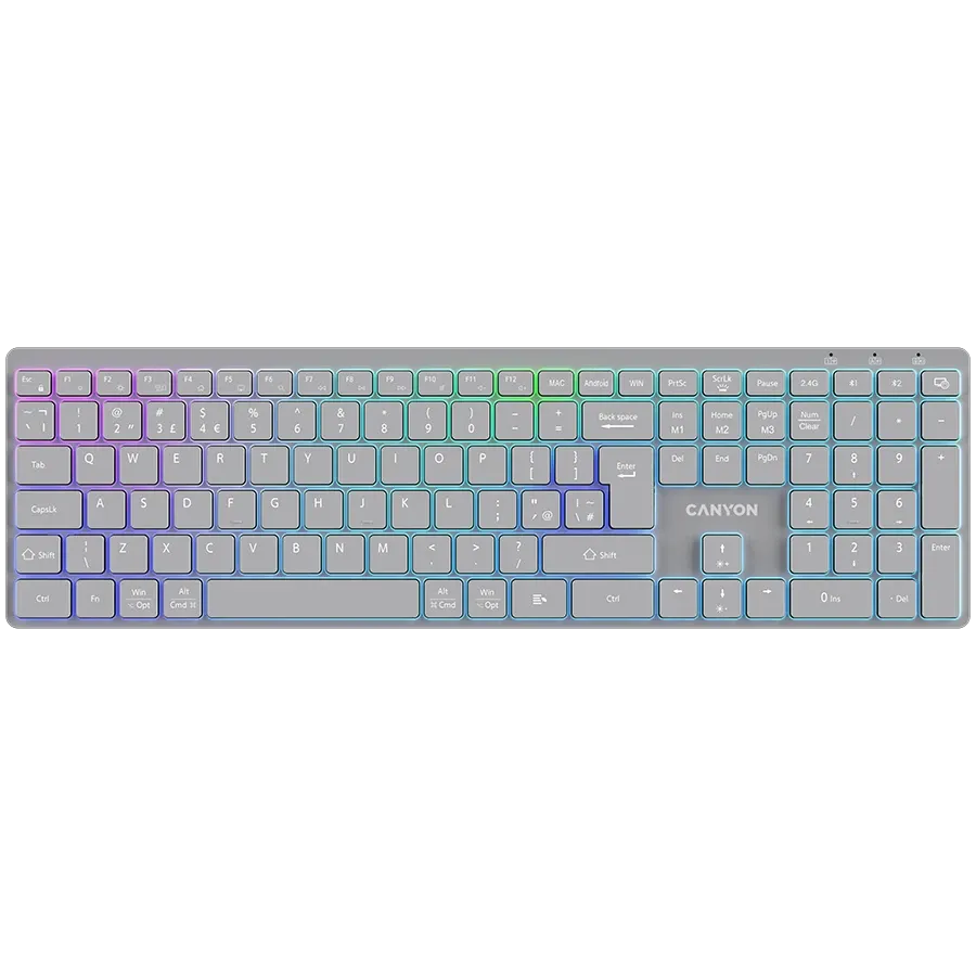 CANYON HKB-W11 Πληκτρολόγιο, Ασύρματο, Γκρι, Ηνωμένο Βασίλειο/US English — Εικών №1