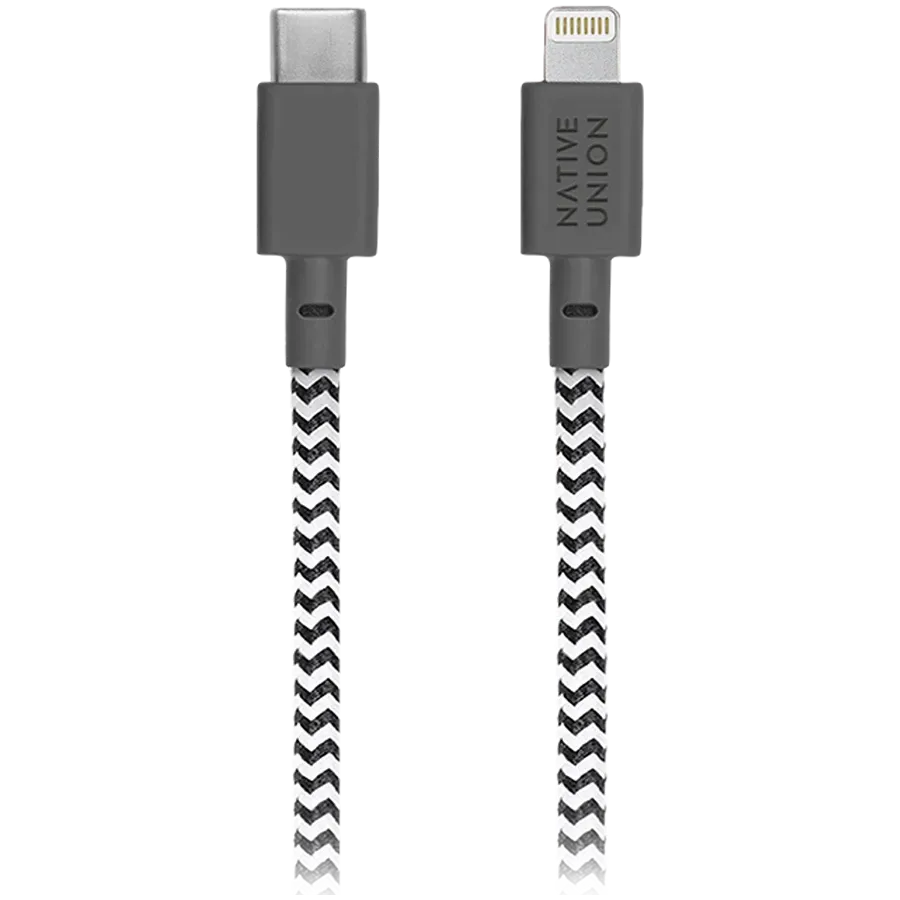 NATIVE UNION Кабель USB-C на Lightning, 1.2 м, Zebra — Εικών №2