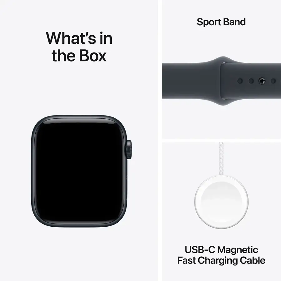 Apple Watch SE GPS Gen.3 + Cellular, 44mm, Midnight, Dark Blue Rubber Strap, M/L — Image №8