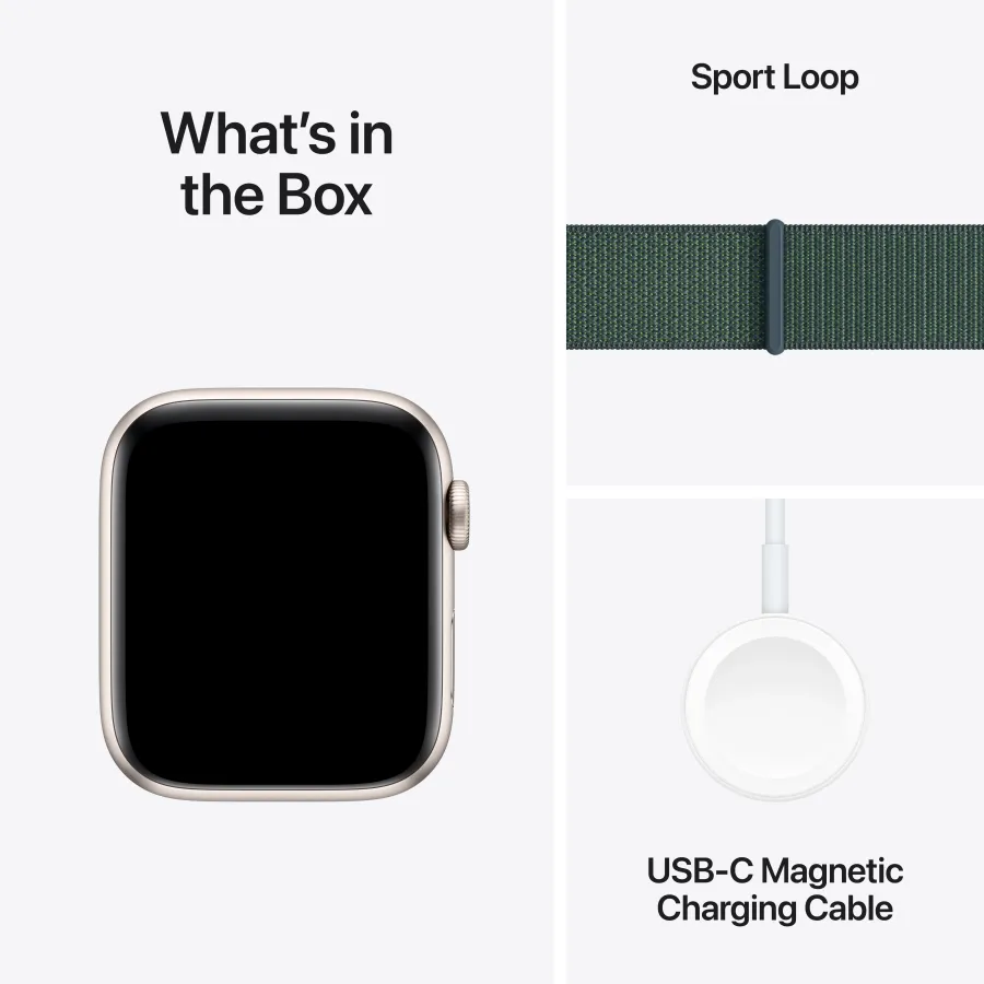 Apple Watch SE GPS Gen.2 (2024), 40mm, Starlight, Lake Green Sport Loop — Image №7