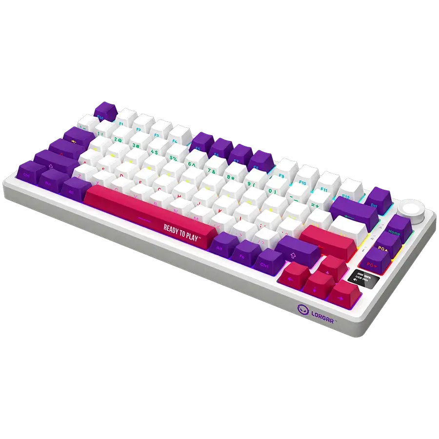 LORGAR KBP7075W Gaming Keyboard, Wireless, White, EN — Image №2