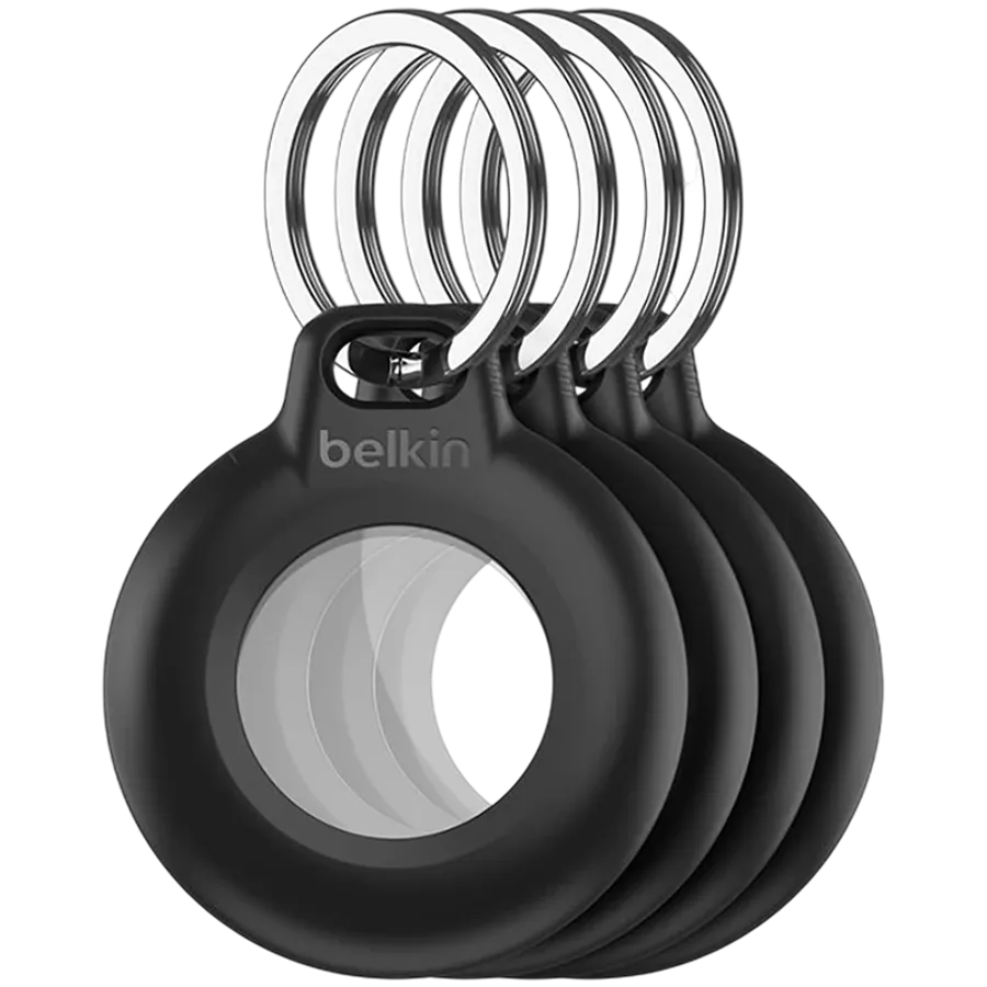 BELKIN Secure Holder for Airtag, Waterproof Keyring, 4 Pack, Black — Image №1 BELKIN Secure Holder for Airtag, Waterproof Keyring, 4 Pack, Black — Image №1