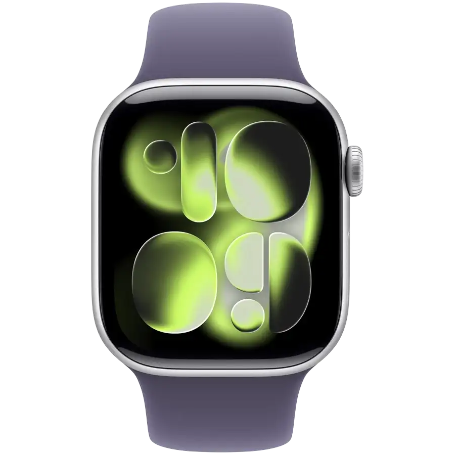 Apple Watch Series 11 GPS, 42мм, Серебристый, Purple Fog Sport Band, M/L — Изображение №2