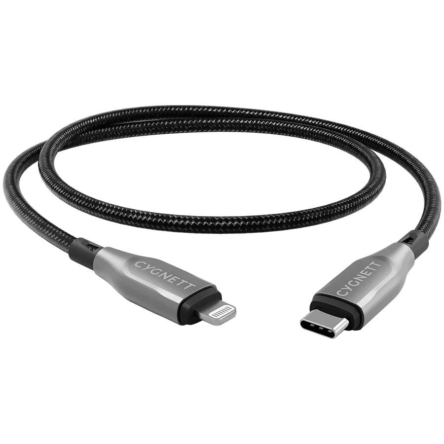 CYGNETT USB-C to Lightning Cable, 1 m, Black — Image №1 CYGNETT USB-C to Lightning Cable, 1 m, Black — Image №1