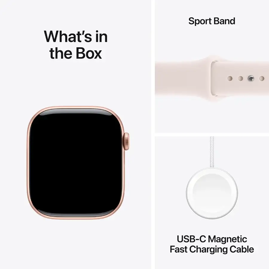 Apple Watch Series 11 GPS, 46mm, Rose Gold Aluminium, Light Blush Sport Band, M/L — Image №8