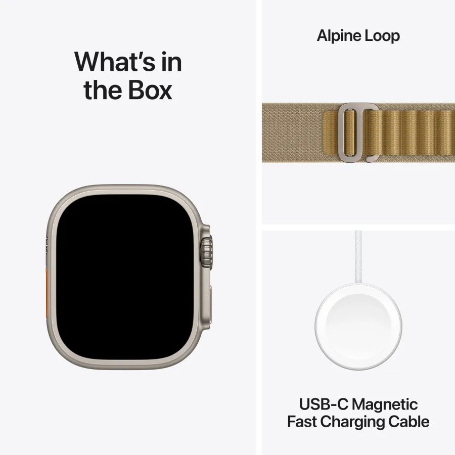 Apple Watch Ultra 2 2024, 49mm, Natural Titanium, Tan Alpine Loop, Medium — Image №9