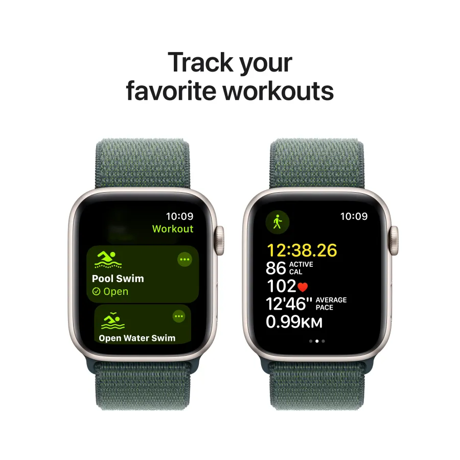 Apple Watch SE GPS Gen.2 (2024), 44mm, Starlight, Lake Green Sport Loop — Image №6