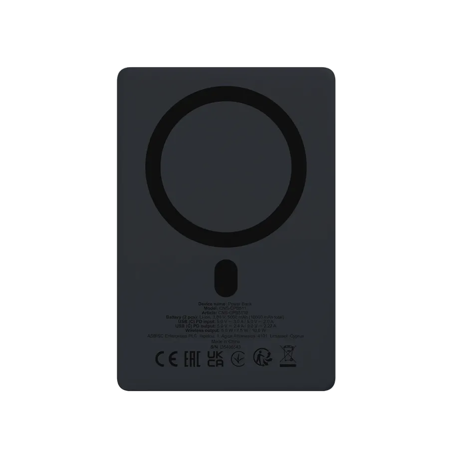 CANYON OnPower 511 Портативное зарядное устройство, 10000 мА·ч, Interstellar Black — Изображение №4