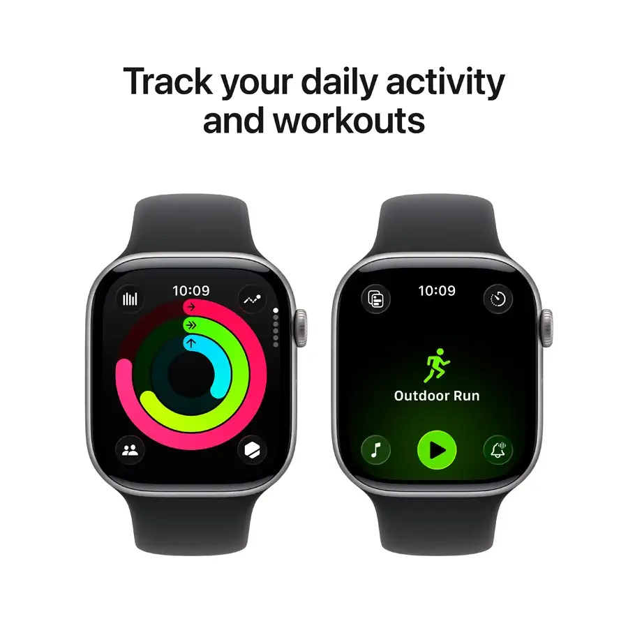 Apple Watch Series 11 GPS, 46mm, Space Grey Aluminium, Black Sport Band, M/L — Image №4