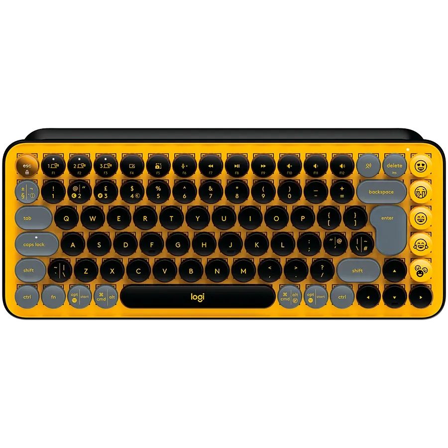 Клавиатура беспроводная LOGITECH POP Keys Wireless Mechanical Keyboard Blast Yellow (L920-010735) — Изображение №1