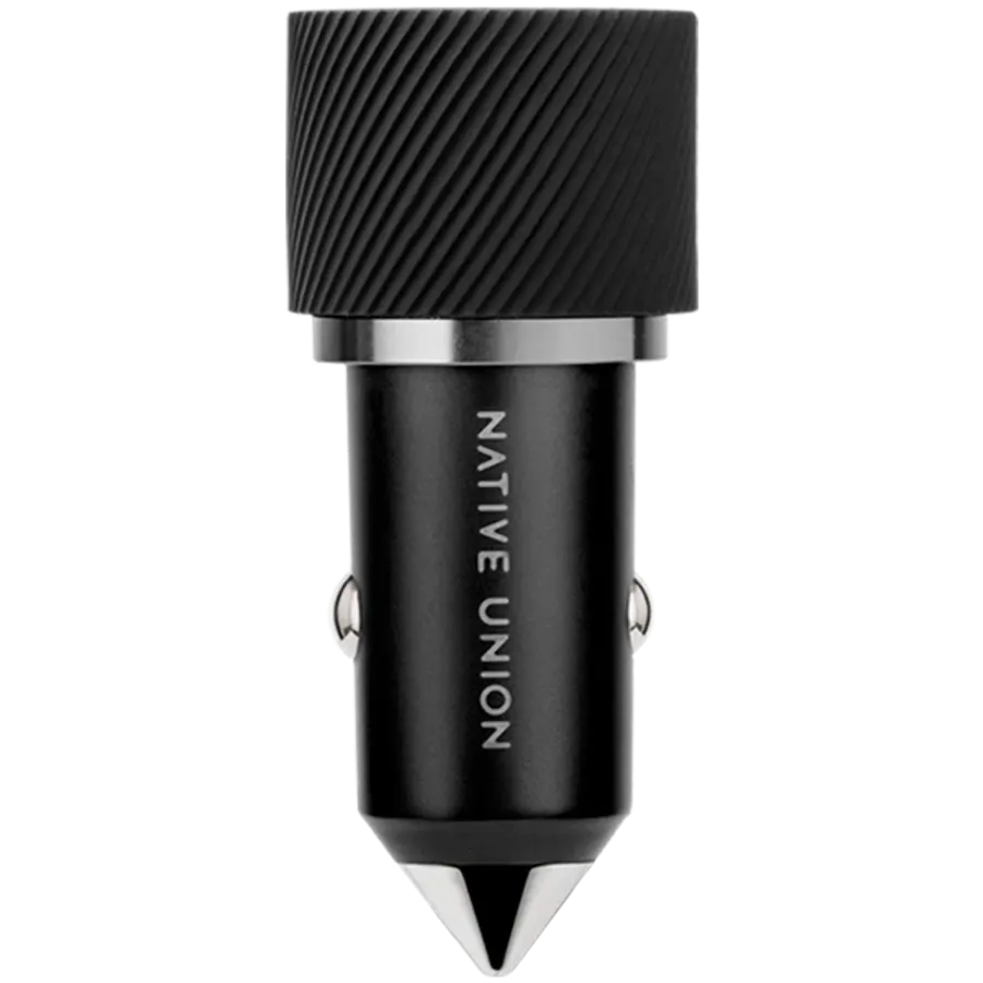 NATIVE UNION Car Adapter 2*USB/USB-C, 30 W, Black USB 2.0 (type A), USB Type-C — Image №2