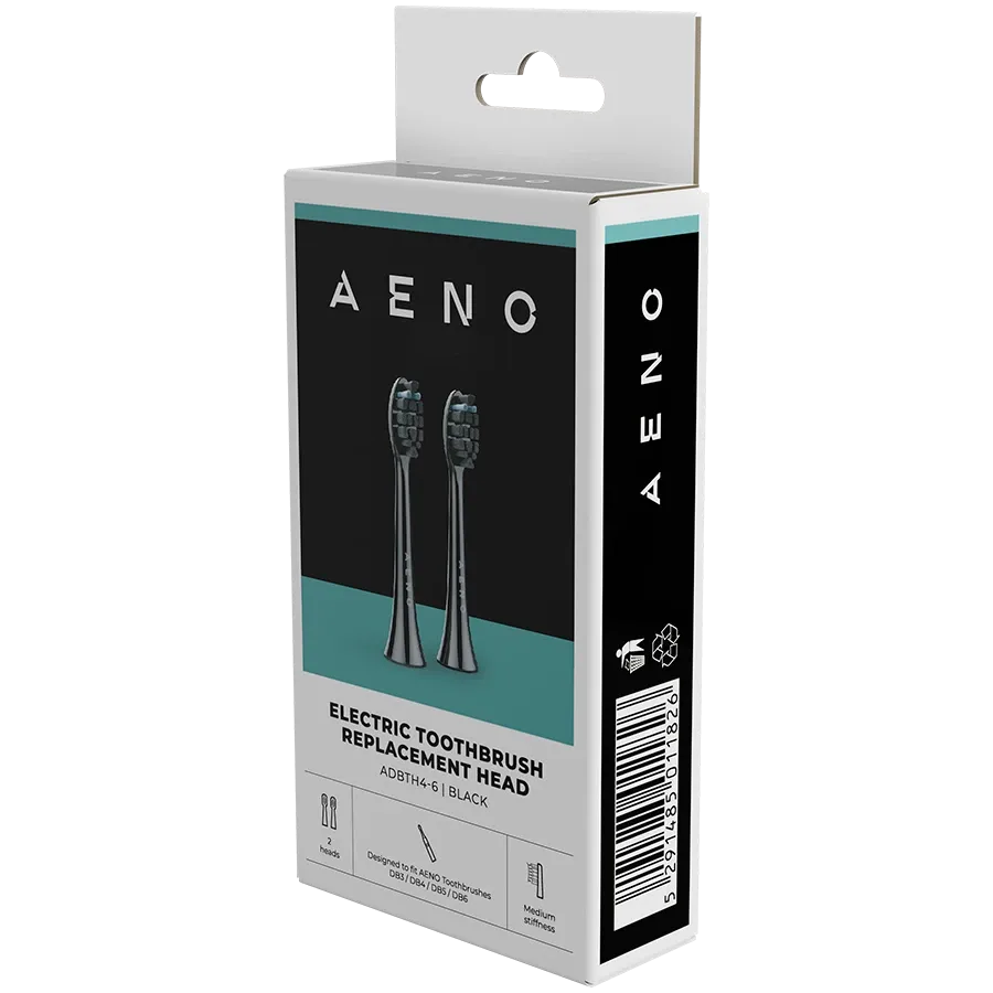 AENO Replacement toothbrush heads for DB3/DB4/DB5/DB6, Black, Dupont bristles, 2pcs in set — Image №3