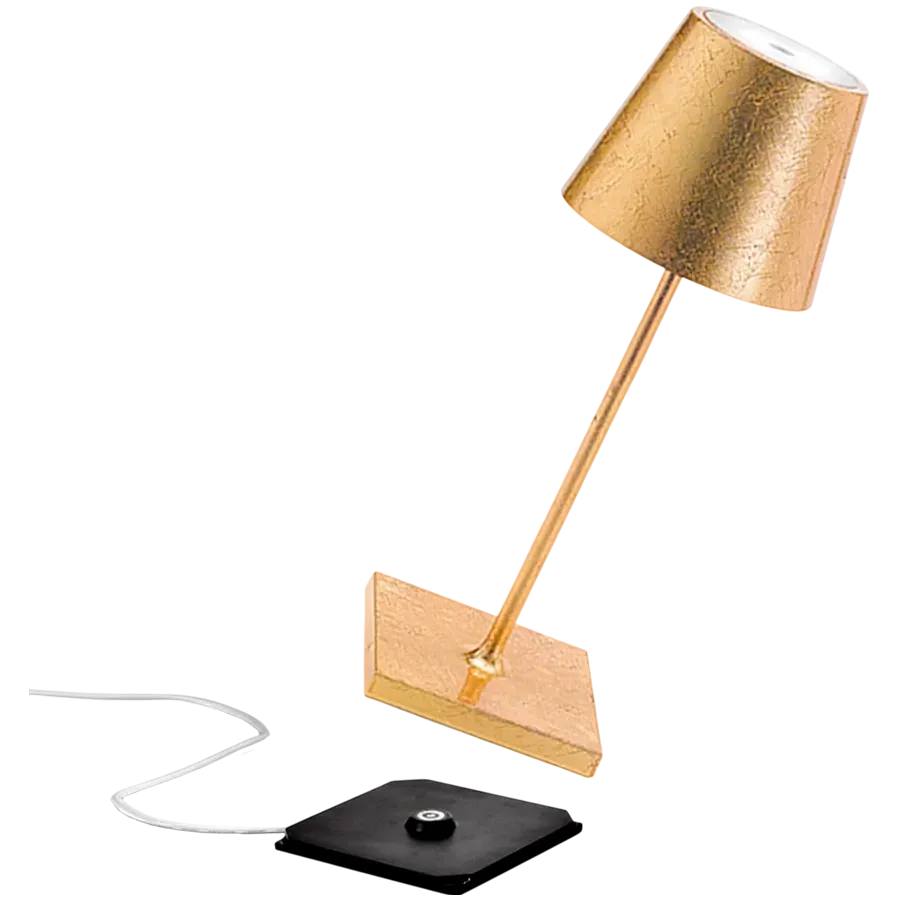 ZAFFERANO POLDINA MINI PRO TABLE LAMP 111x300mm. GOLDEN LEAF 2.2W LED 185/203 lm. — Изображение №2