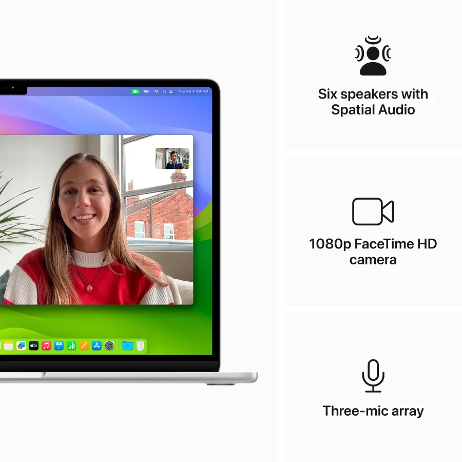 Apple MacBook Air 15.3"  Apple M3 (8C CPU/10C GPU), 16 GB, 256 GB, Silver, 2024 — Image №6