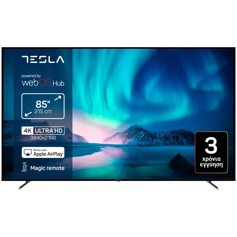 TESLA Смарт ТВ, LCD, 85", UHD, Чёрный — Изображение №1
