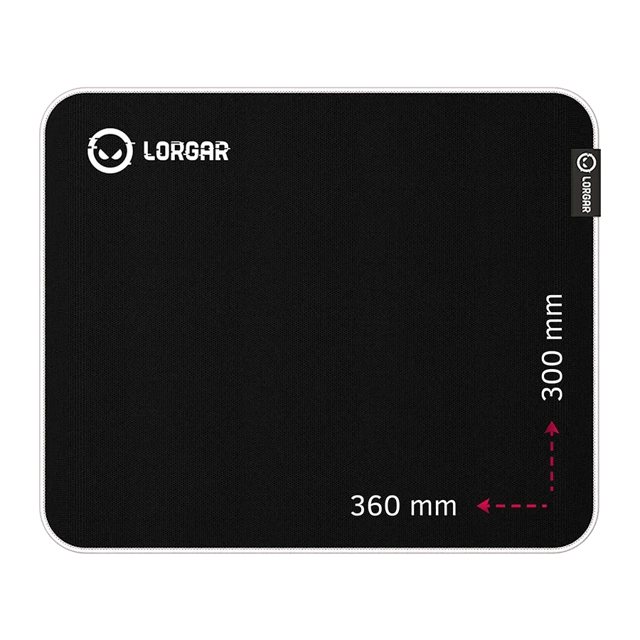 LORGAR Gaming mouse pad 360x300mm, Black/Purple — Image №1