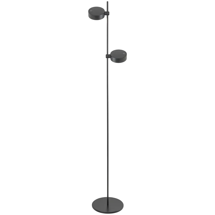 ZAFFERANO SUPER O FLOOR LAMP 2 L. 250x1600mm. MATT BLACK 2x3.5W 27/31/40K-5Vdc — Изображение №1