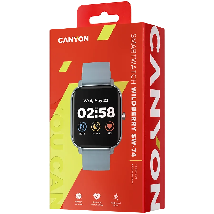 CANYON Wildberry SW-74 Smart Watch, 42mm, Blue — Image №7 CANYON Wildberry SW-74 Smart Watch, 42mm, Blue — Image №7