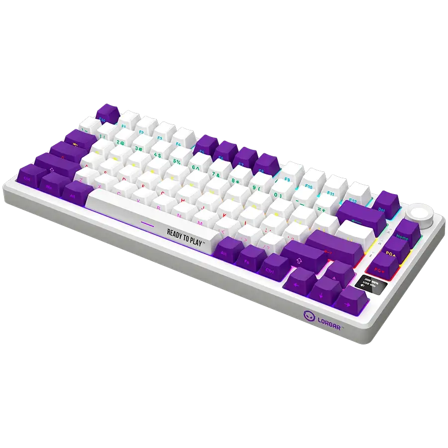 LORGAR KBP7075W Gaming Keyboard, Wireless, White, EN — Image №7