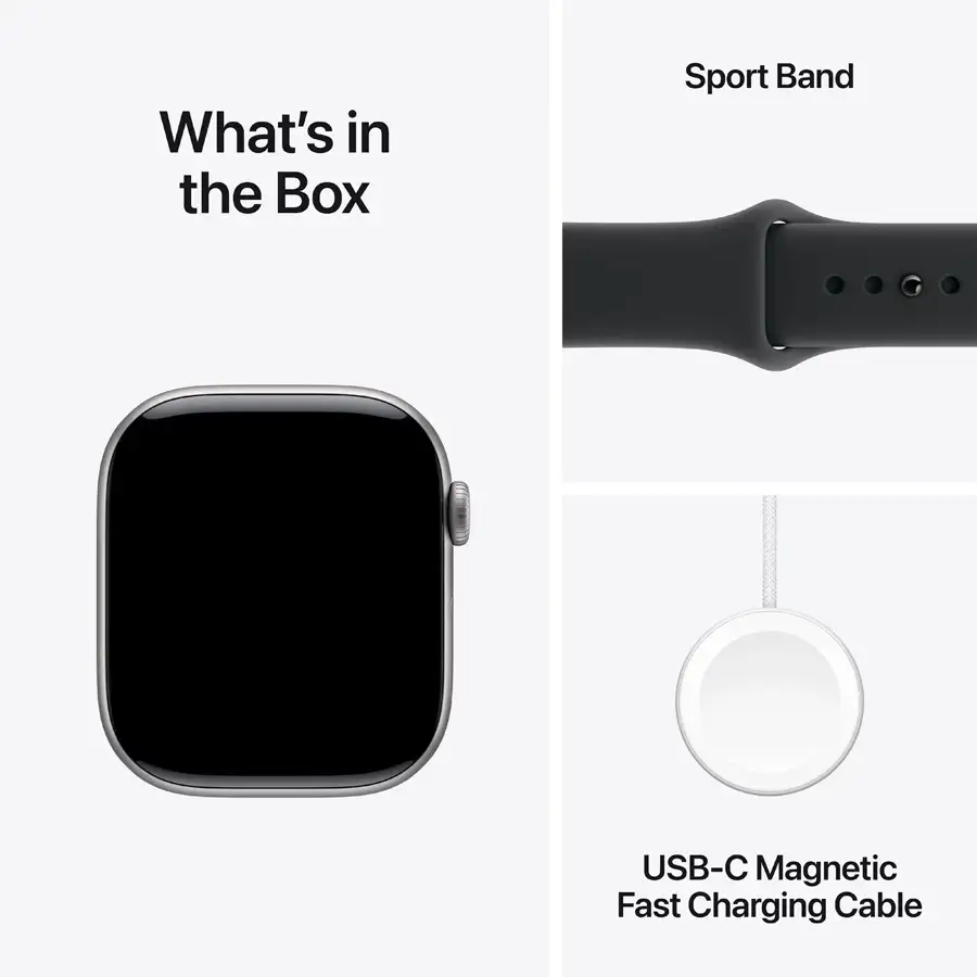 Apple Watch Series 11 GPS, 46mm, Space Grey Aluminium, Black Sport Band, M/L — Image №8