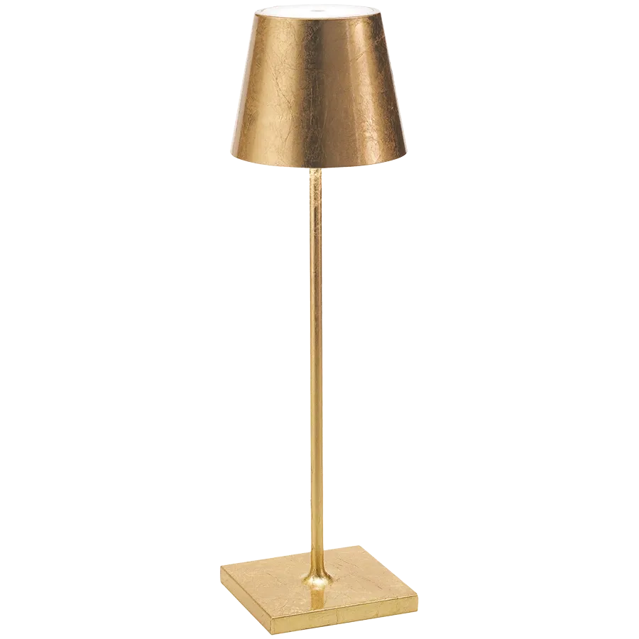 ZAFFERANO POLDINA PRO TABLE LAMP 111x380mm. GOLDEN LEAF 2.2W LED 185/203lm. — Εικών №1