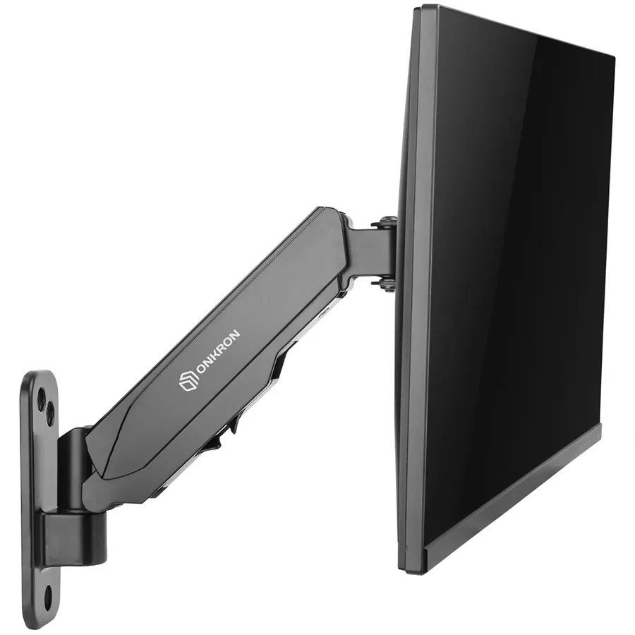 ONKRON TV Monitor Wall Mount Bracket for 13” – 34” Screens up to 8 kg, Full Motion with Gas Spring, Black — Image №1