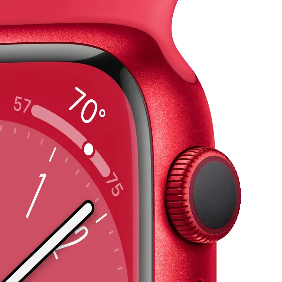 Apple Watch Series 8 GPS, 41mm, (PRODUCT)RED, (PRODUCT)RED Sport Band — Image №4
