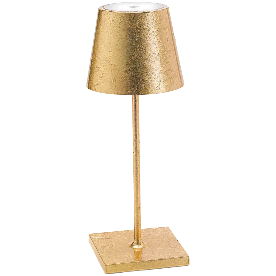 ZAFFERANO POLDINA MINI PRO TABLE LAMP 111x300mm. GOLDEN LEAF 2.2W LED 185/203 lm. — Изображение №1