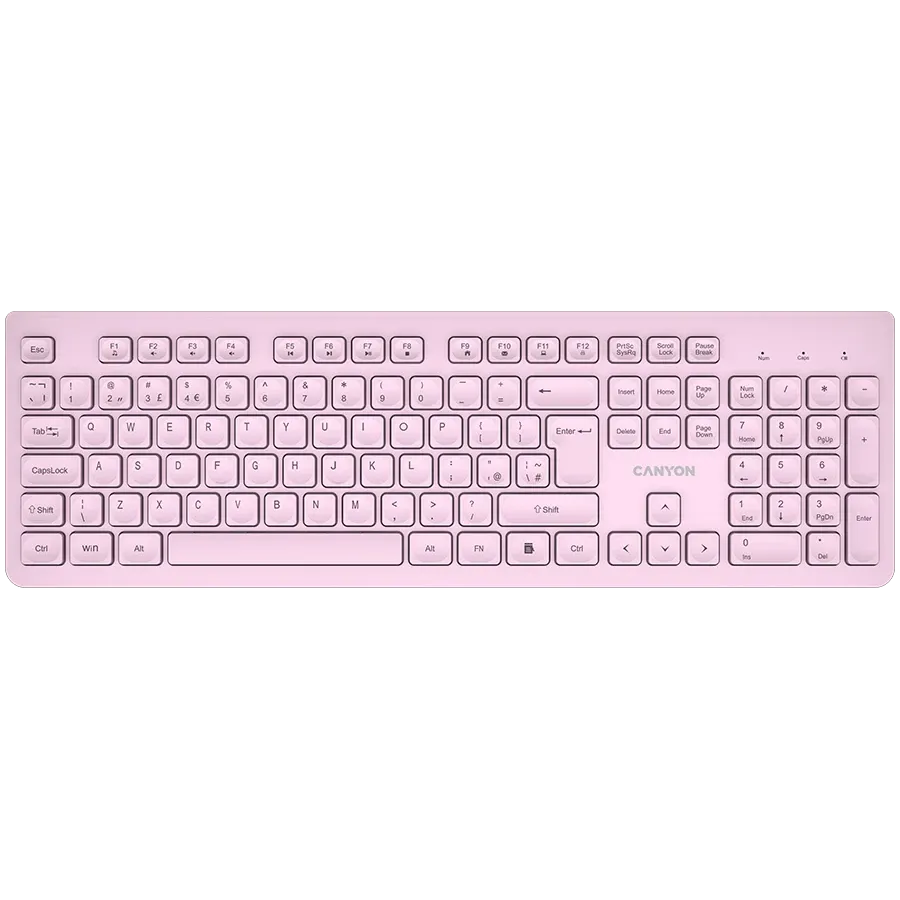 CANYON HKB-W01 Πληκτρολόγιο, Ασύρματο, Ροζ — Εικών №1
