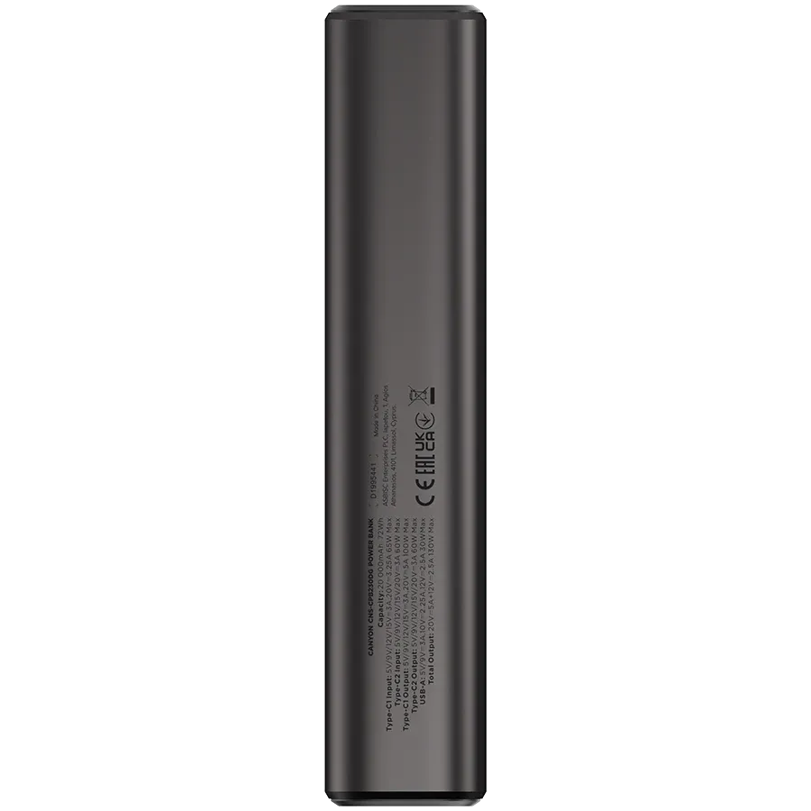CANYON OnPower 230 Power Bank, 20000 mAh, Dark Gray — Image №3
