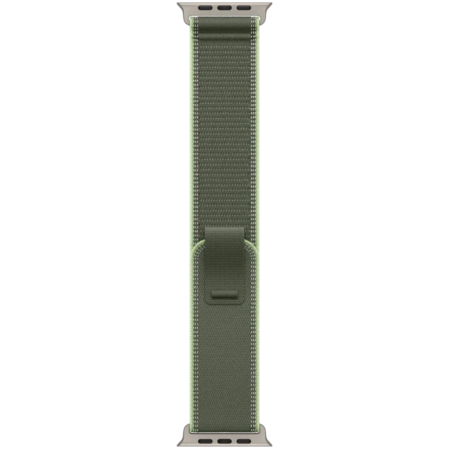 Apple 49мм Trail Loop - S/M Ремешок Trail Loop - Natural Titanium Finish Green/Neon для Apple Watch 44/45/46/49 mm — Изображение №3