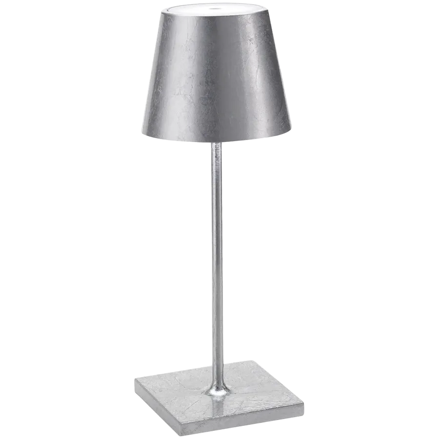 ZAFFERANO POLDINA MINI PRO TABLE LAMP 111x300mm. SILVER LEAF 2.2W LED 185-203lm. — Image №1