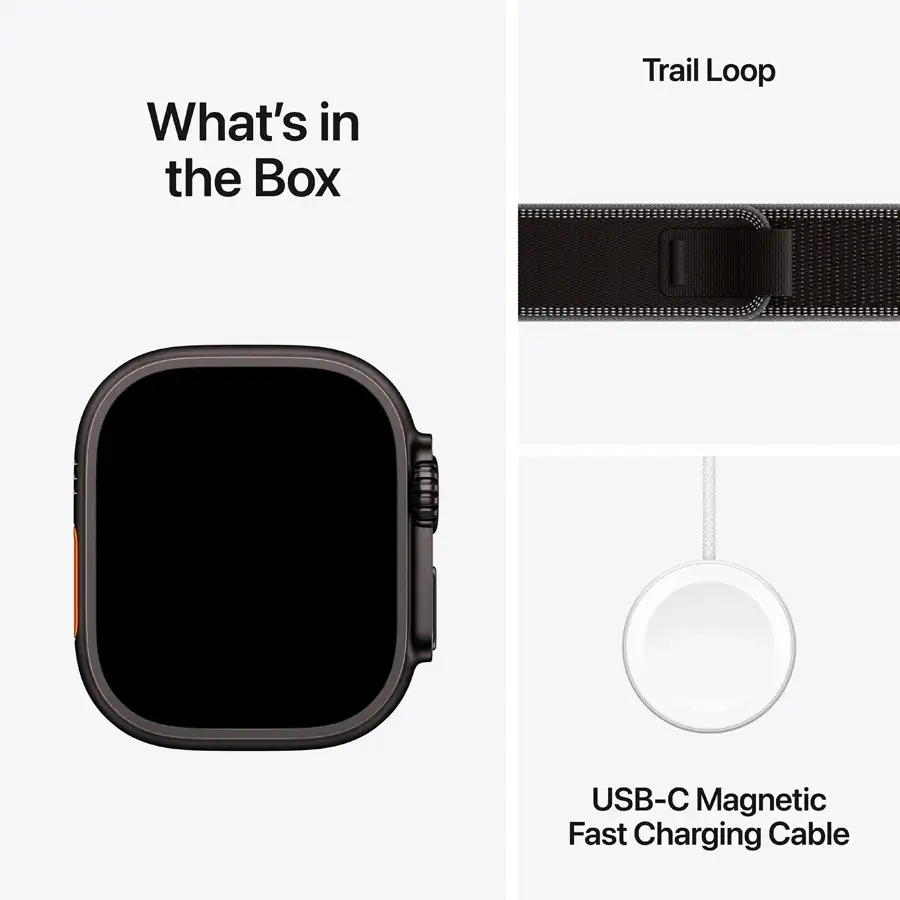 Apple Watch Ultra 3, 49mm, Black, Black/Charcoal Trail Loop, M/L — Image №7