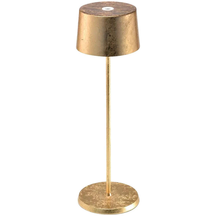 ZAFFERANO OLIVIA PRO TABLE LAMP 110x350mm. PAINTED GOLDEN LEAF 2.2W LED 150lm. — Image №1
