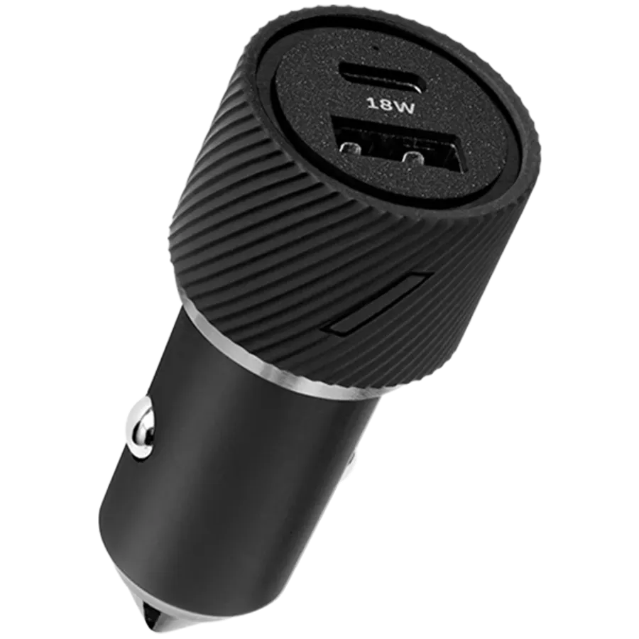 NATIVE UNION Car Adapter 2*USB/USB-C, 30 W, Black USB 2.0 (type A), USB Type-C — Image №1