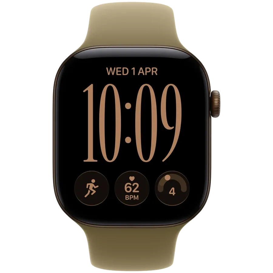 Apple Watch Series 12 GPS, 42χιλ., Dark Bronze, Olive Sport Band, M/L — Εικών №2