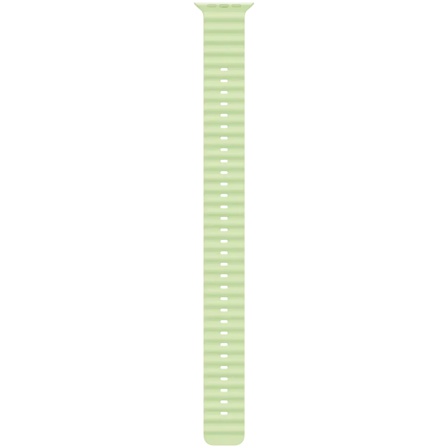 Apple 49mm Ocean Band Extension - Natural Titanium Finish Band Extension Ocean Band Neon Green Για Apple Watch 44/45/46/49 mm — Εικών №1