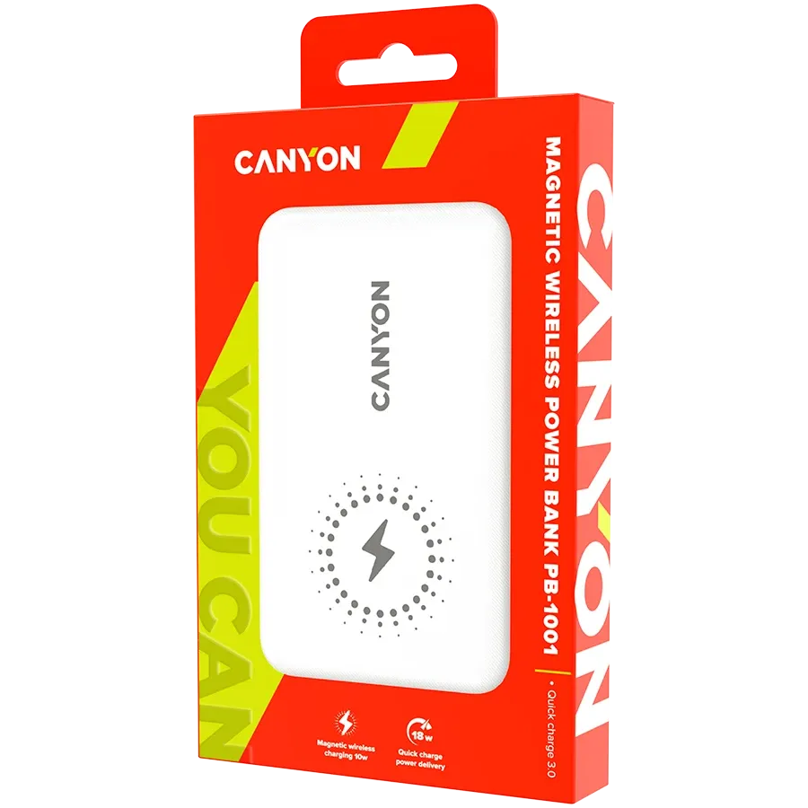 CANYON PB-1001 Power Bank, 10000 mAh, White — Image №8 CANYON PB-1001 Power Bank, 10000 mAh, White — Image №8