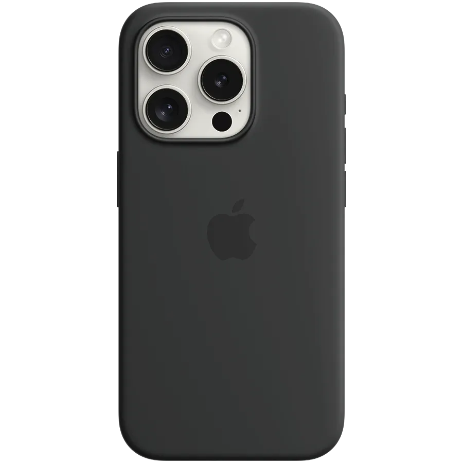 APPLE Silicone Case with MagSafe, Black for iPhone 15 Pro — Изображение №1