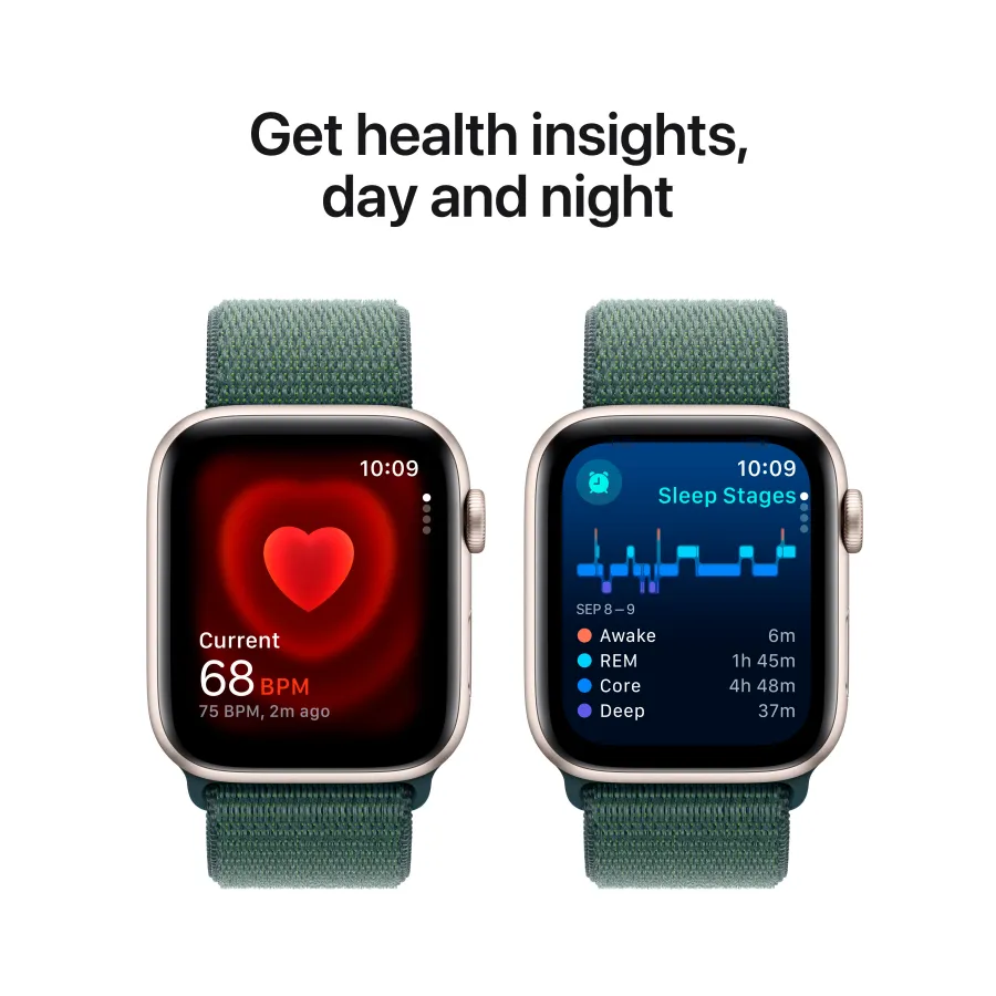 Apple Watch SE GPS Gen.2 (2024), 44mm, Starlight, Lake Green Sport Loop — Image №5