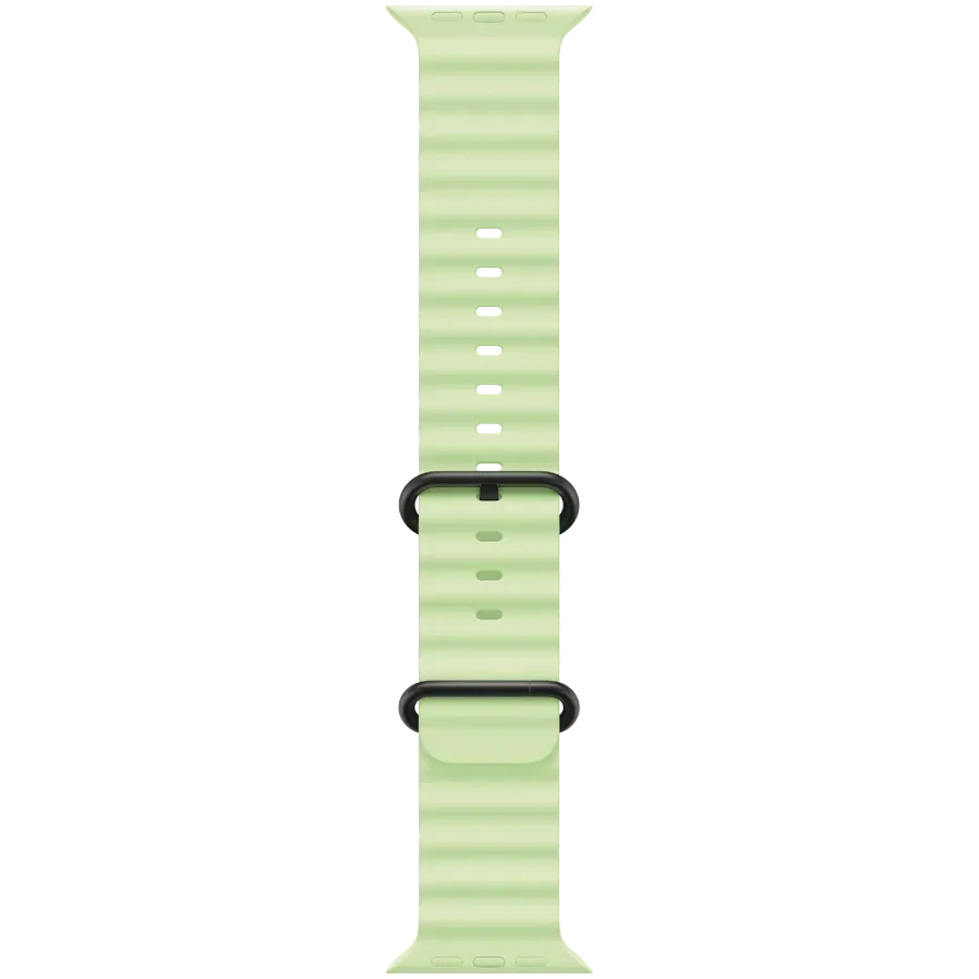 Apple 49мм Ocean Band - Black Titanium Finish Ремешок Ocean Band Неоновый зеленый для Apple Watch 44/45/46/49 mm — Изображение №1