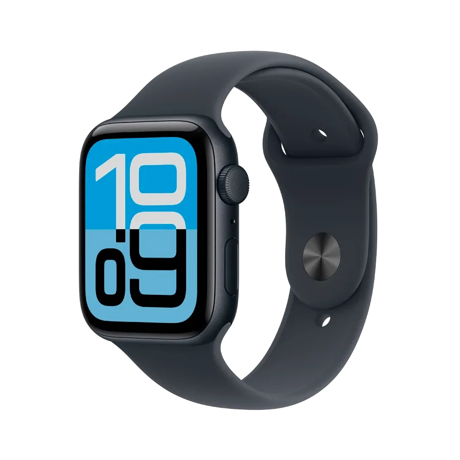 Apple Watch SE GPS Gen.3, 44мм, Тёмная ночь, Спортивный ремешок цвета «тёмная ночь», M/L — Изображение №1