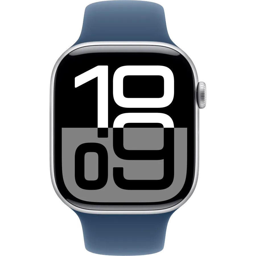 Apple Watch Series 10 GPS, 46mm, Silver, Denim Sport Band, S/M — Image №2