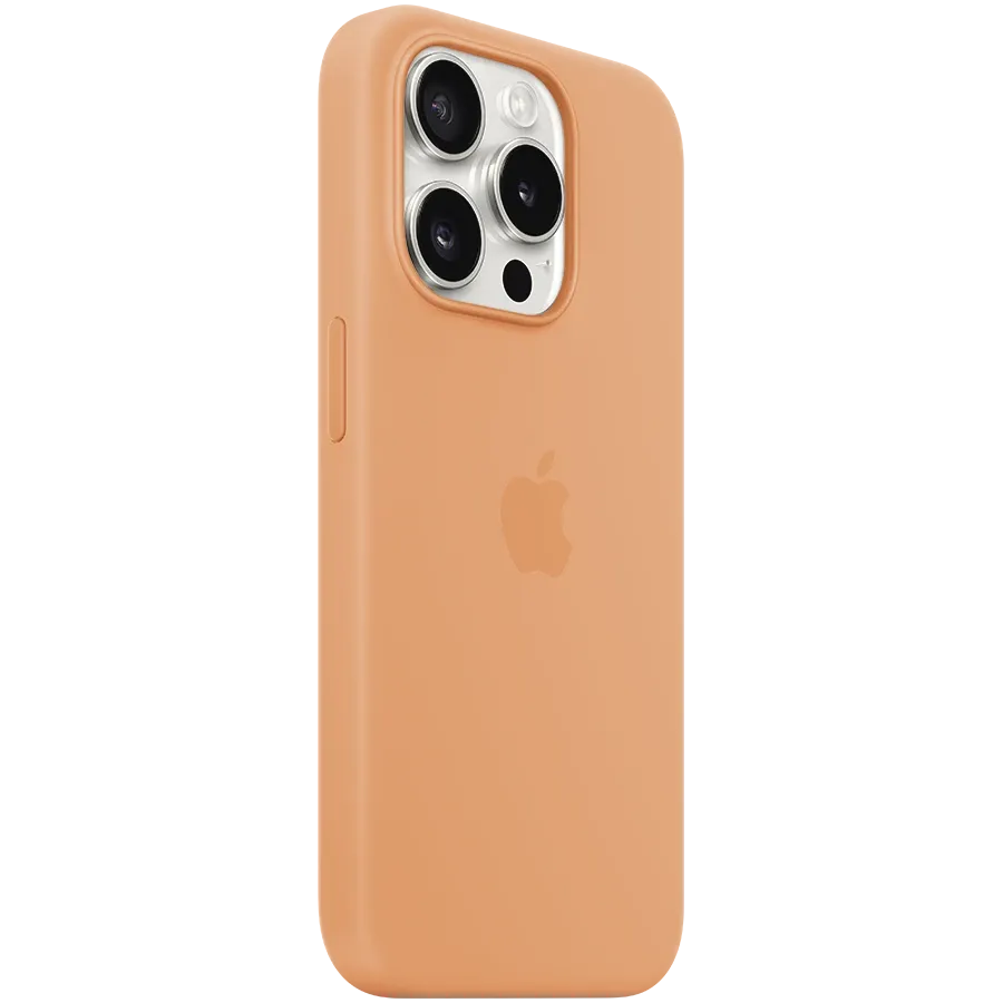 APPLE Чехол Silicone Case с MagSafe, Оранжевый сорбет для iPhone 15 Pro — Изображение №2 APPLE Чехол Silicone Case с MagSafe, Оранжевый сорбет для iPhone 15 Pro — Изображение №2