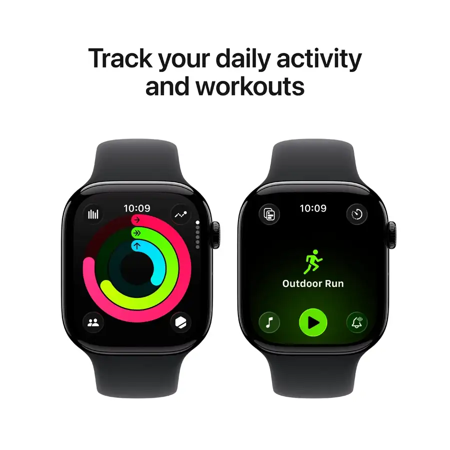 Apple Watch Series 11 GPS + Cellular, 46mm, Jet Black Aluminium, Black Sport Band, S/M — Image №4