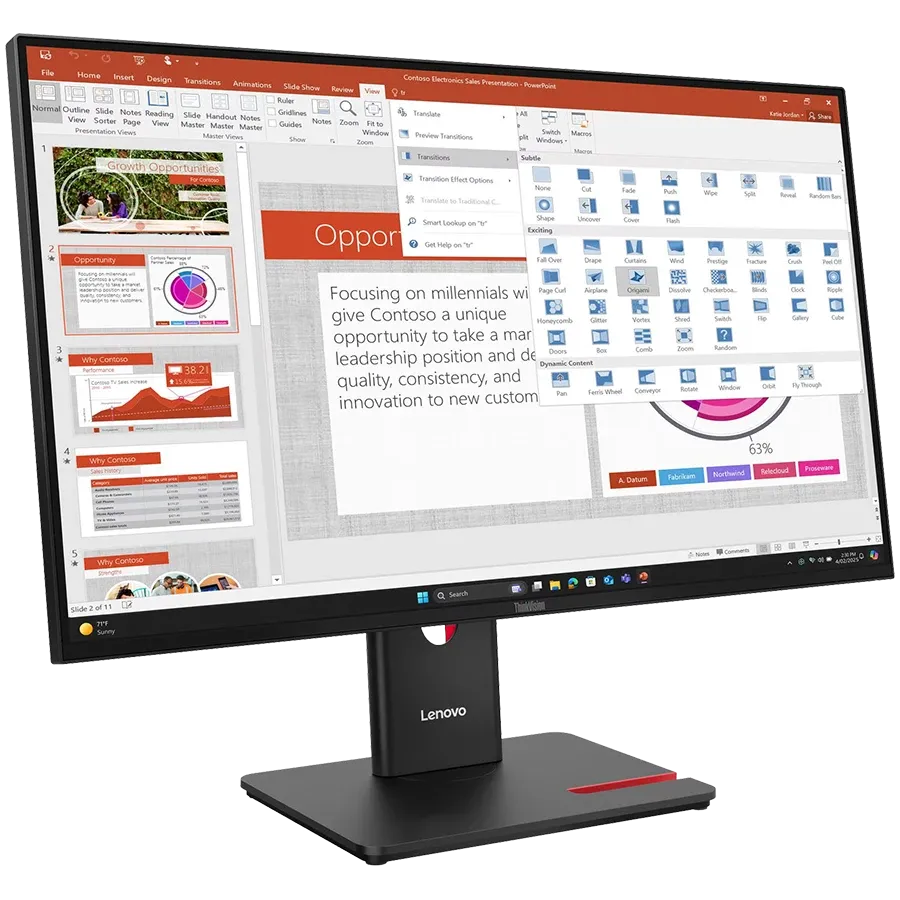 LENOVO Monitor LED (27", 1920x1080, IPS) Eclipse Black — Image №3