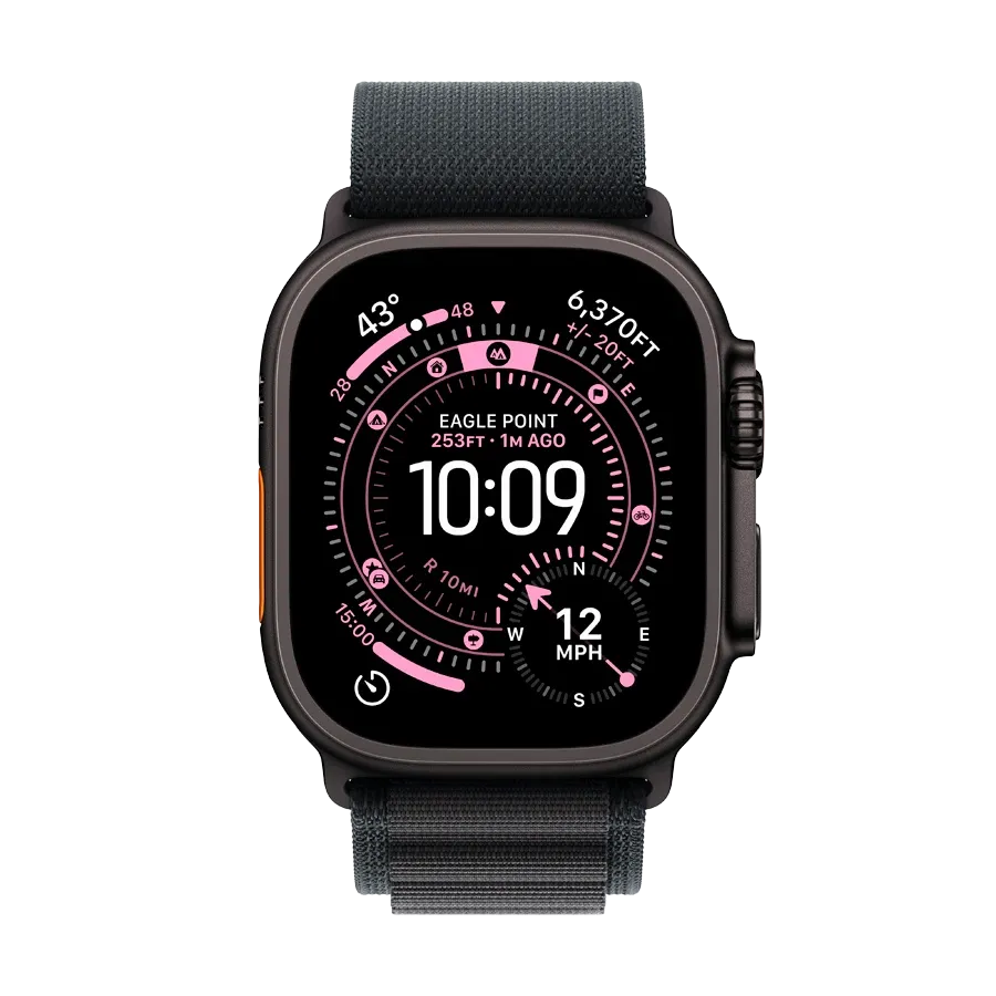 Apple Watch Ultra 3, 49mm, Black, Black Alpine Loop, S — Image №2