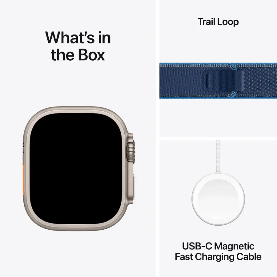 Apple Watch Ultra 3, 49mm, Natural, Blue/Bright Blue Trail Loop, M/L — Image №7