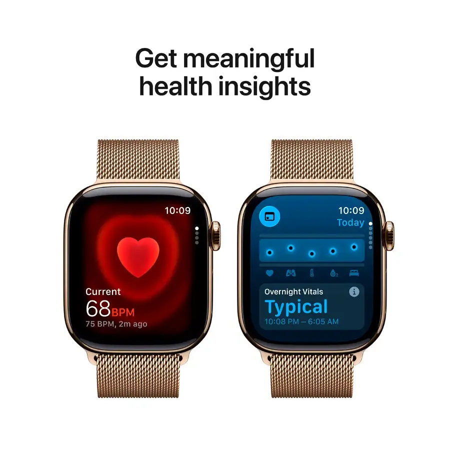 Apple Watch Series 11 GPS, 42mm, Gold Titanium, Gold Milanese Loop — Image №5